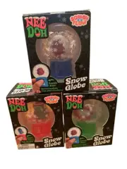 Set Of 3 NEE DOH Snow Globe Christmas Squeeze Stress Toy Squish-N-Flow NeeDoh