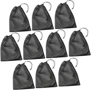 Alasum 10pcs Heavy Duty Drawstring Mesh Bags for Sports Laundry Versatile Black Storage Net Pouches for Gym Beach Travel Home Organization