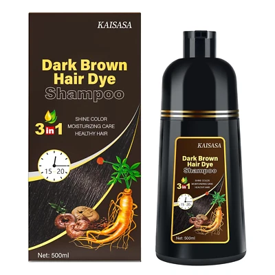 Shampoo Para Cubrir Canas Cabello Café Oscuro Hierbas Naturales Brillo Y 100 ml