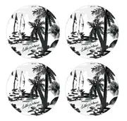 Cinnamon - Round Calypso Capri Ink Placemats Set of 4