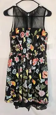 *Aidan Mattox Women's Size 4 Embroidered Floral Sleeveless Dress New With Tags