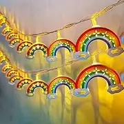 Fielegen 10 LED Rainbow String Lights for Kids Bedroom Battery Powered 5FT Children's Room Decoration Fairy Lights for Birthday Party Ornaments Holiday Garden Decor Autumn Winter Theme Fairy Lights