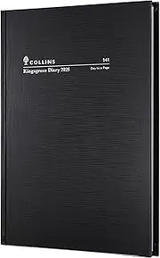 Collins - Kingsgrove 12 Month 2026 Diary/Planner, Day to Page, A4 Hard Cover - Black