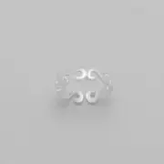 TJS 925 Sterling Silver Toe Ring Wave Symbol Curl Design Adjustable Jewellery