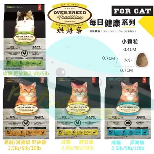 petsdiva【烘焙客OVEN BAKED】貓飼料天然糧低溫烘焙『每日健康系列』野放雞 深海魚 2.5磅 5磅。