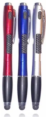 3X NEW 3-in-1 Touch Screen Stylus w/ Ballpoint Pen + Flashlight For Phone Tablet