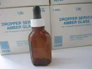 Qty 44 - KERR 1 oz. Dropper Service Amber Glass w/ Polyethylene Pipettes, NEW