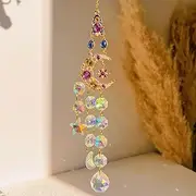 BSITSSS Suncatcher Crystal, Stars Moon Hanging Wind Chime, Suncatcher Rainbow Crystals Pendant for Window, Home, Garden, Party, Wedding Decoration