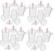 TEHAUX 50pcs Drink Cup Charms Miniature Keychain Pendants for Crafting for Keychains Necklaces Bracelets Phone Straps Easy to Use