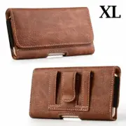 For Samsung Galaxy A50 A505 -Brown Leather Belt Clip Pouch Holster Carrying Case