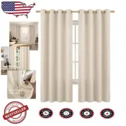 84-Inch Burlap Textured Light Filtering Curtains - 2 Panels for Privacy Needs