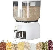 Grain Storage Container Large | Sealed Storage Press-Type Bin,Transparent Kitchen Rice Container Multifunctional 13 Pounds For Cereals, Chips