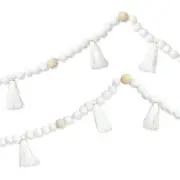 Style Me Pretty Bead and Tassels Garland, White, (38167)