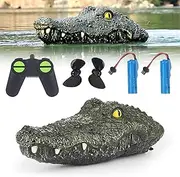 Remote Control Alligator Head,2.4ghz Remote Control Alligator Head,Alligator Head Remote Control Boat Toys Simulation Remote Control Alligator Head,for Pools,Water Parks,Lakes (1 Set + 2* Battery)