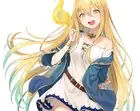 Anime blonde choker dress long hair magic yellow CCG Gaming Mat Desk