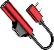 USB C Audio and Charger Adapter - Audio Dongle,2-in-1 USB C to 3.5mm Headphone Jack Adapters Converter Dongle for Mobile Phones