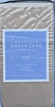 Wamsutta Dream Zone 2 King Pillowcases Cotton Fits 20" X 36" Pillow - Canvas