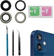 2pcs/Set 12 Sapphire Rear Back Camera Glass Lens Replacement for iPhone 12 for iPhone 12 Mini with Pre-Installed Adhesive and Repair Tool kit Set