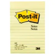 3M 70007052536 Post-it Notes - Yellow 660 Lined 101x152mm 100 sheet pad [70007052536]