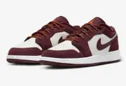 Nike Air Jordan 1 Low Light Maroon GS Womens Casual Shoes Size US 4Y / 5.5W ✅NEW