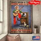 Vintage Little Cowboy Playing Guitar Once Upon A Time There Was A Boy Who Rea...