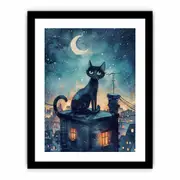 Cat Watercolor Canvas Painting Print