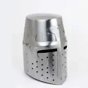 Medieval Era Crusader Crucifix Design Great Helm Knight Steel Helmet