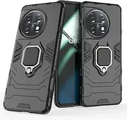 Case for OnePlus 11,Hybrid Heavy Duty Protection Shockproof Defender Kickstand Armor Case Cover,Black