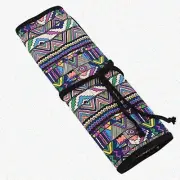 BohoBrush Roll-Up: Artist & Makeup Brush Organizer - Canvas Pouch for Painting &