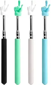 4PCS Telescopic Teachers Pointer, Presentation Finger Pointer Stick, Retractable Hand Pointers, Finger Reading Stick for Conference Training,Speeches,Lectures