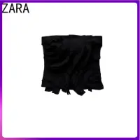 在飛比找蝦皮商城精選優惠-ZARA 新款緊身黑色胸衣直領露肩波紋抹胸上衣 088102