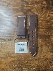 Panerai 27mm OEM Dark Brown Raw Cut OP Leather Strap for 22mm Tang Buckle
