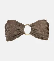 [Alexandra Miro] Alexandra Miro Carlotta lamé bandeau bikini top AU 14 brown