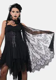 [Devil Fashion] Embroidered Gothic Lace Cape