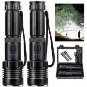 Flashlights 990,000 High Lumens 2 Pack, Super Bright LED Rechargeable Flashli...