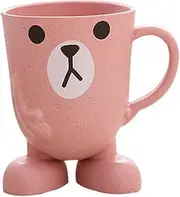 Wheat Straw with Handle Multifunction Toothbrush Cup Children Anti-Falling Training Water Cups Cartoon Cute Mouthwash Cup