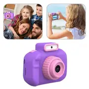 Children's Camera High-definition 4000W Front Rear Dual-camera 2 Inch 1080P HD IPS Screen Digital Kids Camera Photography Toys Color Purple