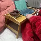 Versatile Folding Table Sturdy Bamboo Breakfast Tray Bed with Legs