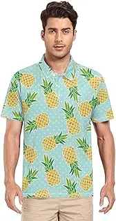 [ZZXXB] Pineapple Polka Dot Men's Polo Shirts Short Sleeve Quick Dry Athletic Outdoor Sports Golf Shirts S-XXL