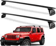Black Max 90kg Load-Bearing Roof Rack Cross Bars Compatible for Jeep Wrangler JK JL Gladiator JT 2007-2024 with Hard Top 2 & 4 Door Heavy Duty