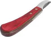 Hoof Knife Loop Blade Sharpened Hoofing Knife Straight Blade Curved Hoof Trimmer Tool with Wooden Handle for Small Horses Ordinary Horses Farrier/1493