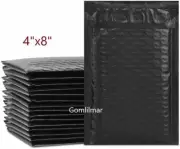 500 #000 black Poly Bubble Mailers Envelopes Bags 4x8 shipping envelopes