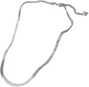 [Sctorikykt] Titanium Steel Flat Snake Bone Chain Choker, Sleek Unisex Necklace, Versatile Jewelry Accessory for Men and Women