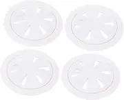 4pcs Floor Drain Covers for Bathroom Sink Sewer White Plastic Drain Cover Manual Rotation for 7-8.8cm Diameter Dr