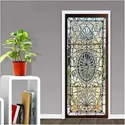 Door Stickers 3D Glass Window Door Exterior Scenery Door Sticker Nature Landscape Self-Adhesive PVC Decor Wallpaper Design Wall Decal (Color : Small, Size : 77x200cm)