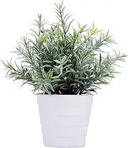 Artificial Plant for Decor - Small Faux Plant Potted Indoor Plant Artificial Potted Plant Decor for Home and Office (Rosemary Green)