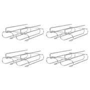 4PK Bartender Chrome Plated Undershelf 2-Rail Stemware Rack Organiser Silver
