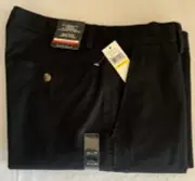 VanHeusen Mens Pants 32x29 Classic Fit Flat Front Flex Waist Black Cotton NWT