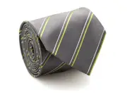 New Davidoff 100% Silk Neck Tie in Gray Color with Green Stripes MSRP $160.00