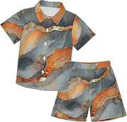 [Caihoyu] Big Boy Short Sleeve Shirt Top+shorts Suits Toddler Boy Clothes Summer Clothes Set